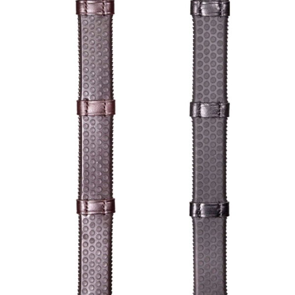 Henry James Large Pimple Hybrid Rubber Reins with Leather Stoppers