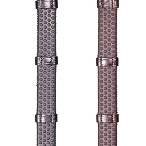 Henry James Bio Grip Hybrid Rubber Reins with Leather Stoppers